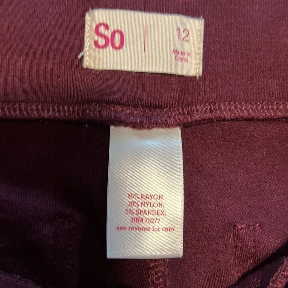 SO Girls Thermal Tunic and Plum Legging Set Size Large